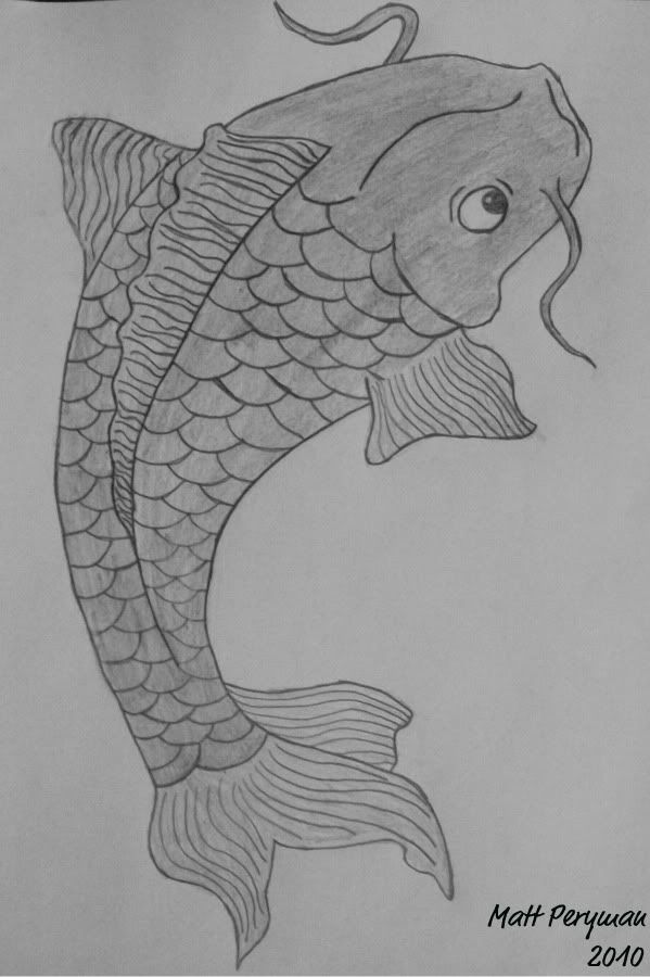 domino goldfish tattoo. goldfish tattoo design.