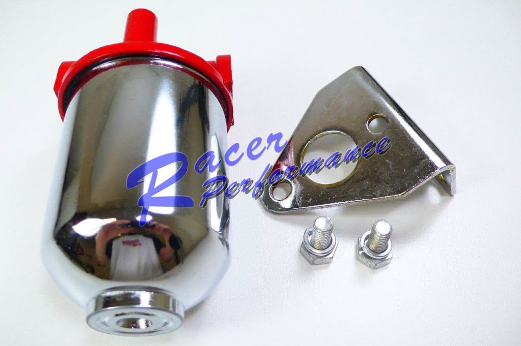 Small Universal Performance Canister Style Fuel Filter W/ Bracket SBC