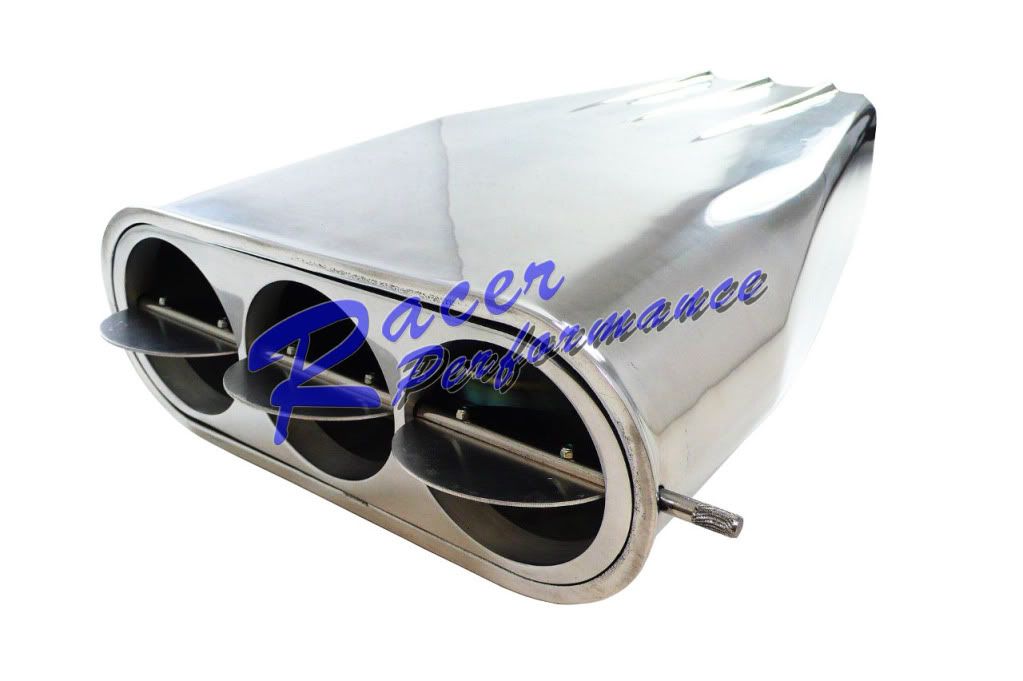 POLISHE ALUMINUM HOOD SCOOP SINGLE QUAD AIR CLEANER CHEVY FORD CHRYSLER