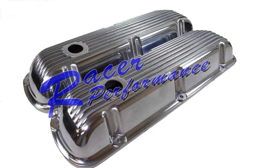 Small Block Ford Finned Polished Aluminum Valve Covers 260 289 302 351W