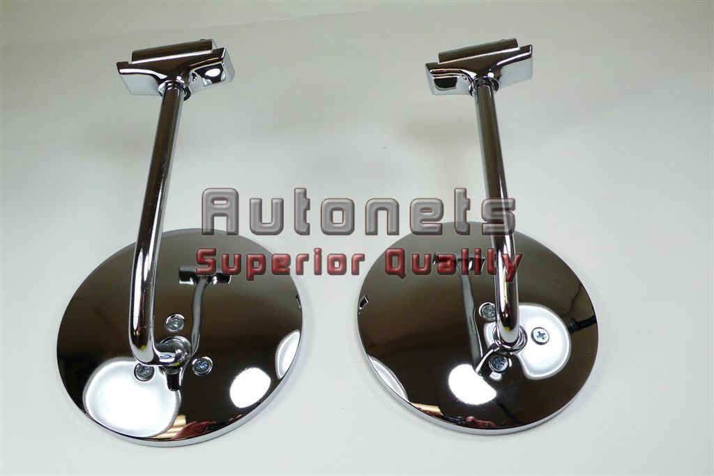 4 1/2" Classic Door Side Mirror Straight Arm Hot Street Rod Universal Fit