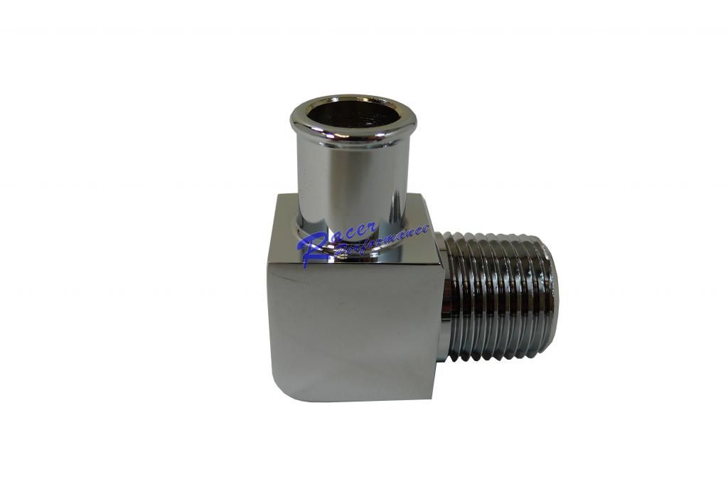 Chevy SBC BBC Chrome Aluminum 90 Degree Heater Hose Fitting 5/8" Hose x