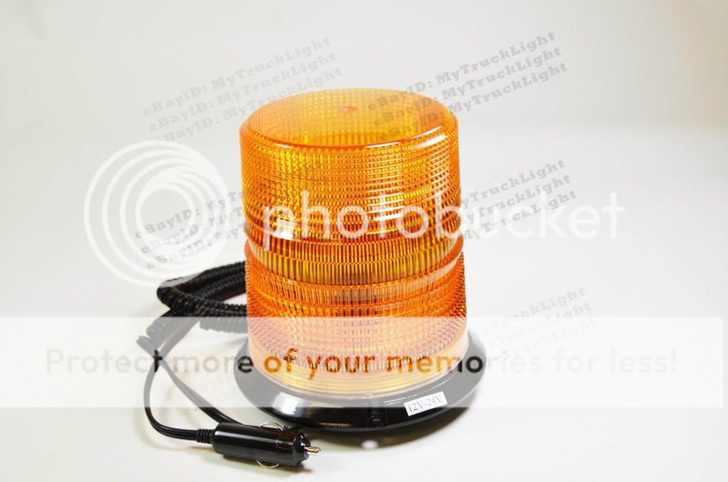 12V 24V Magnetic Emergency Warning Strobe Light Amber Beacon 