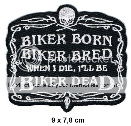 BIKER BORN BRED DEAD Aufnäher Patches Motorrad Biker Chopper Rocker